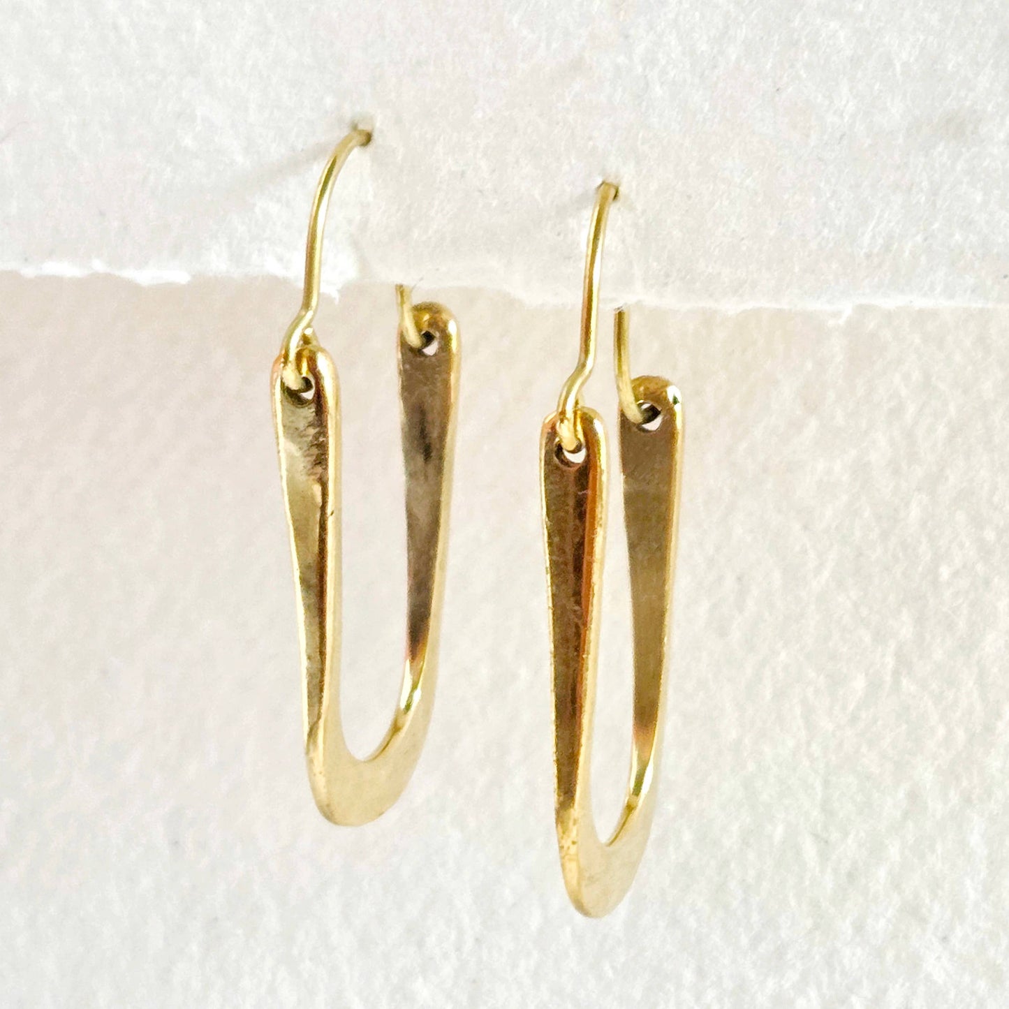 Handmade Brass Unique Oval Hoop Earrings