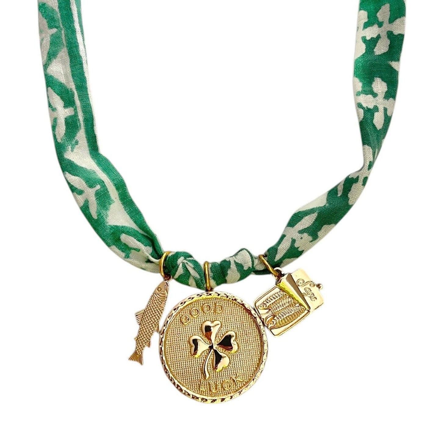 Green Luck Fabric Necklace
