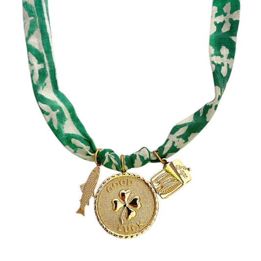 Green Luck Fabric Necklace