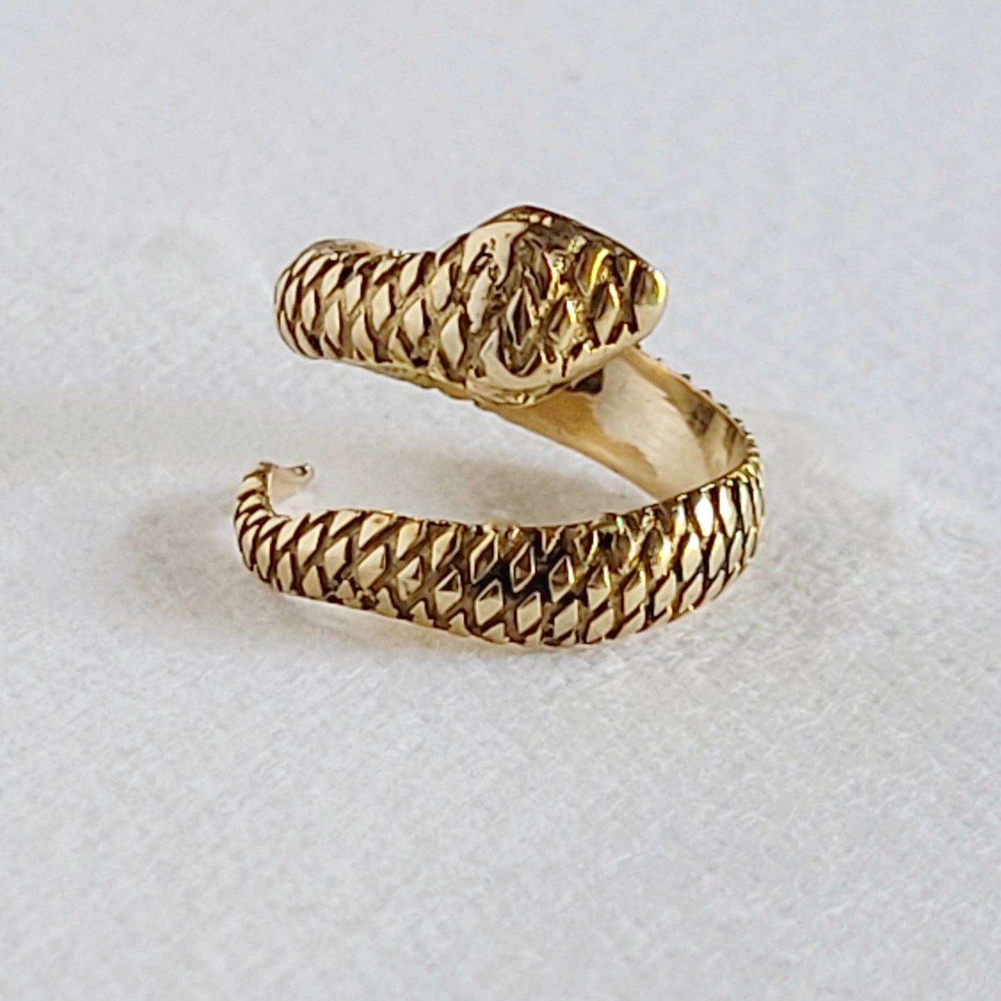 Brass snake serpent cobra ring adjustable 3 styles handmade