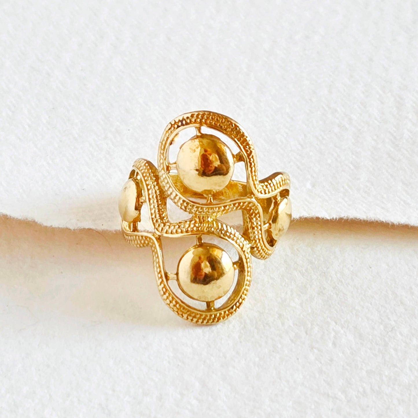 Solid Brass Baroque Ring