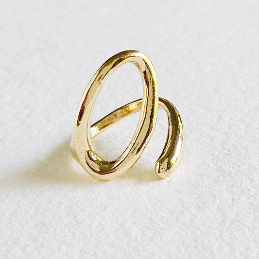 Handmade Open Wrap Adjustable Brass Ring