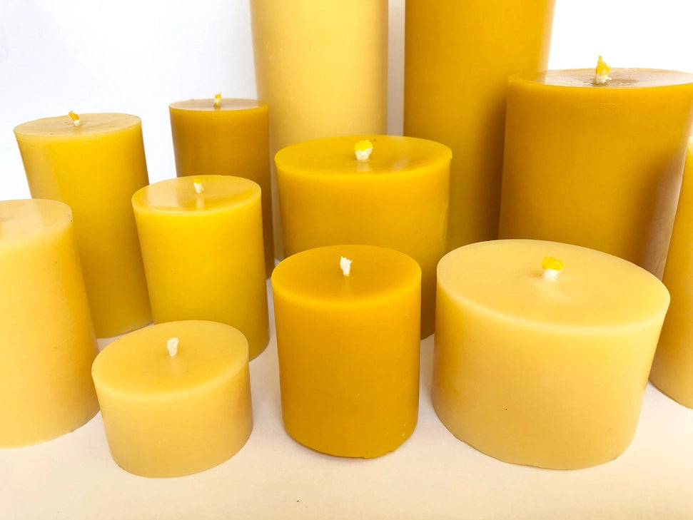 100% Beeswax Block Pillar Candle
