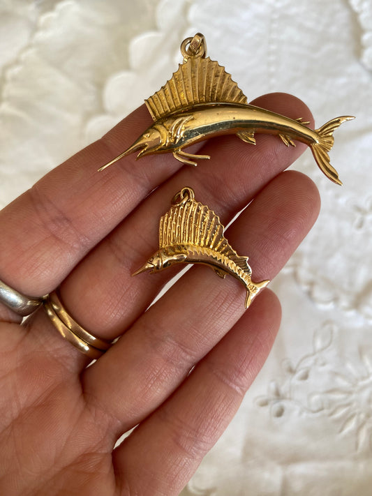 Vintage 14k Swordfish Charms