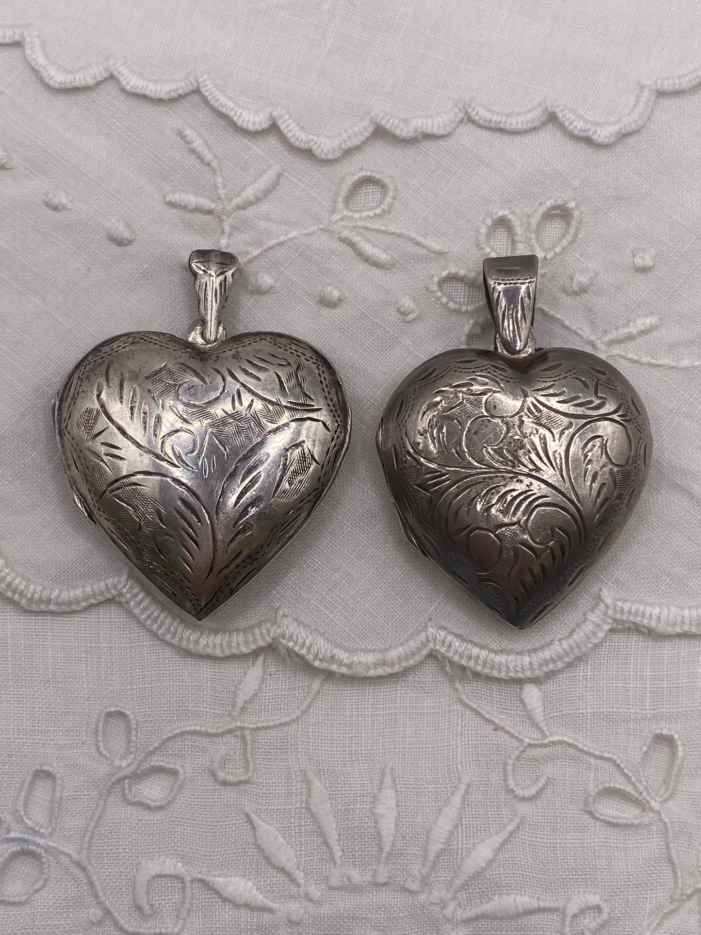 Large Puffy Sterling Heart Charms