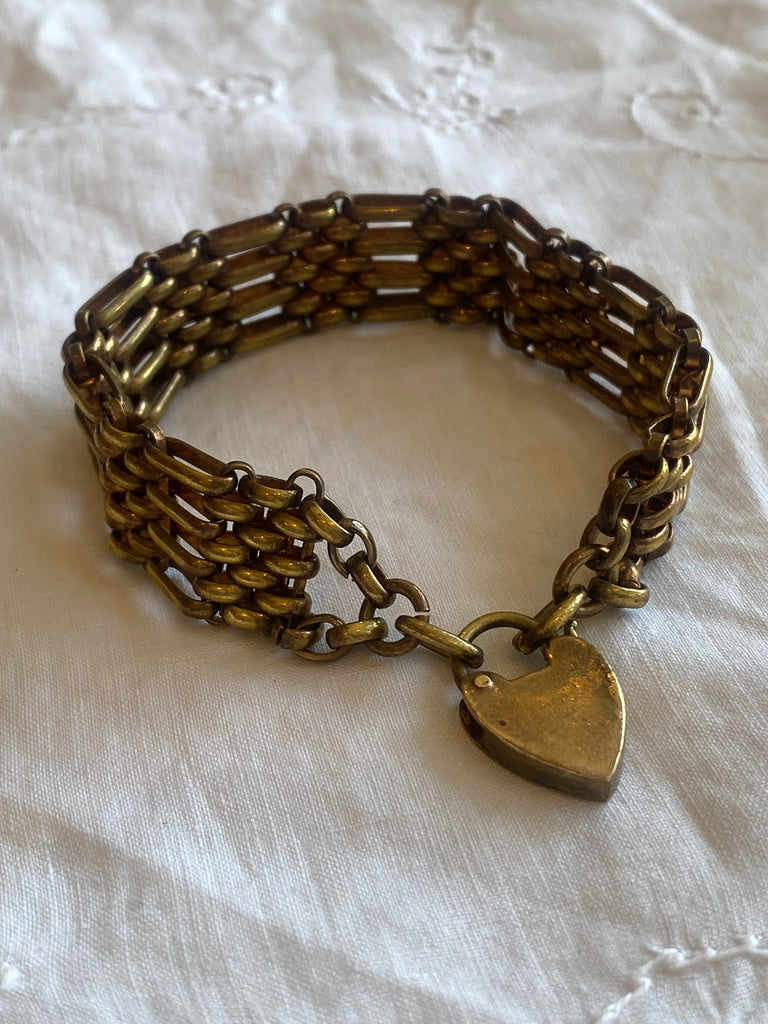 Victorian Gate Bracelet with Heart Lock Closure