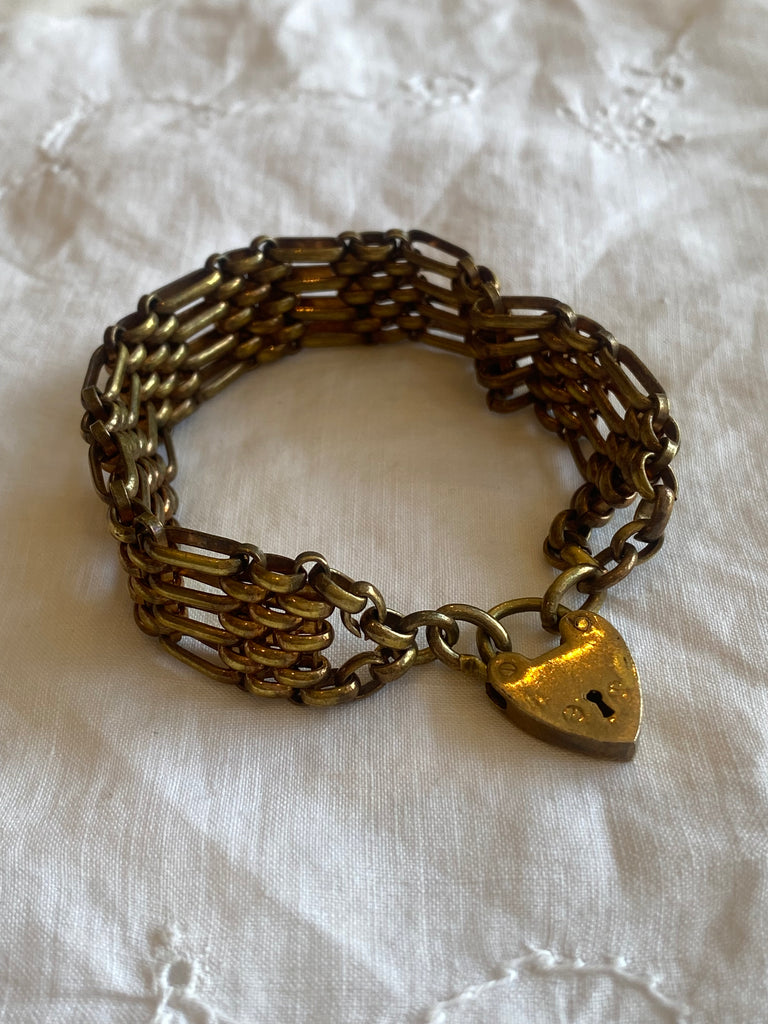 Victorian Gate Bracelet with Heart Lock Closure