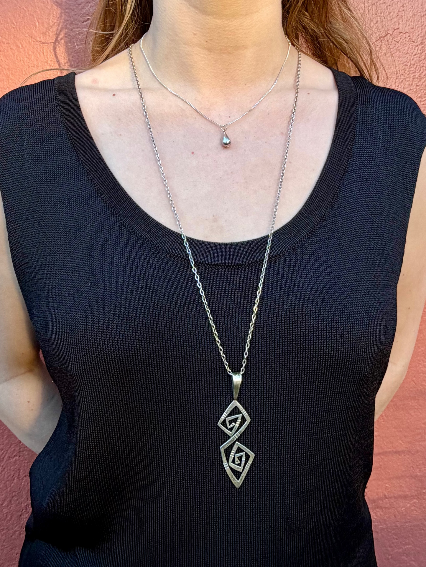 Double Snakes Pendant Navajo Kee Yazzie