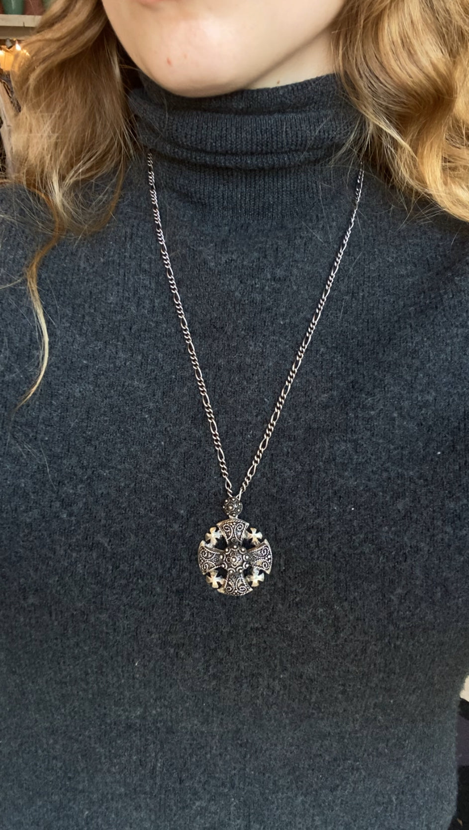 Jerusalem/ Crusaders Cross Sterling Necklace