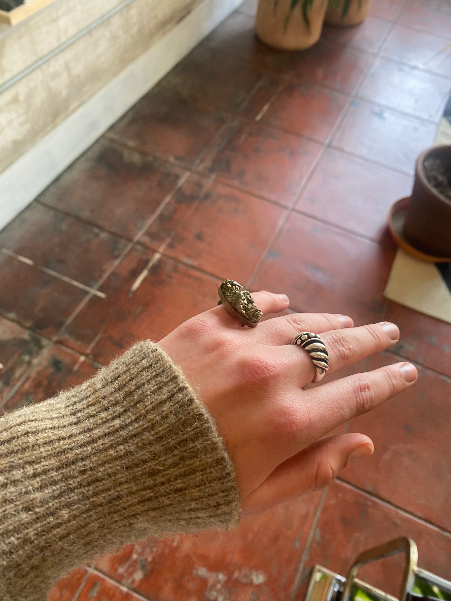 Ovular Pyrite Ring J-CRC