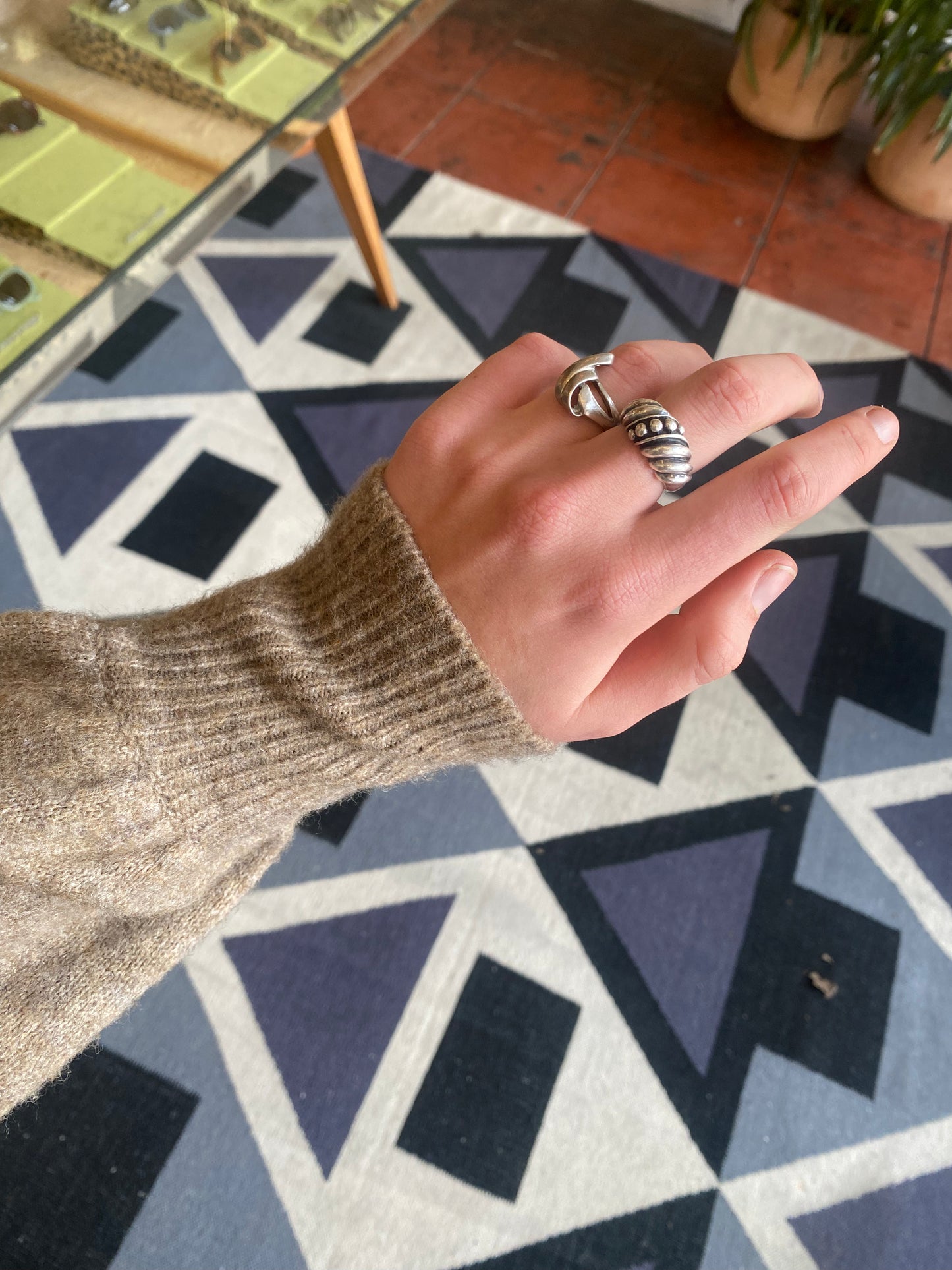 Vintage Silpada Spiral Dome Ring w Raised Studs