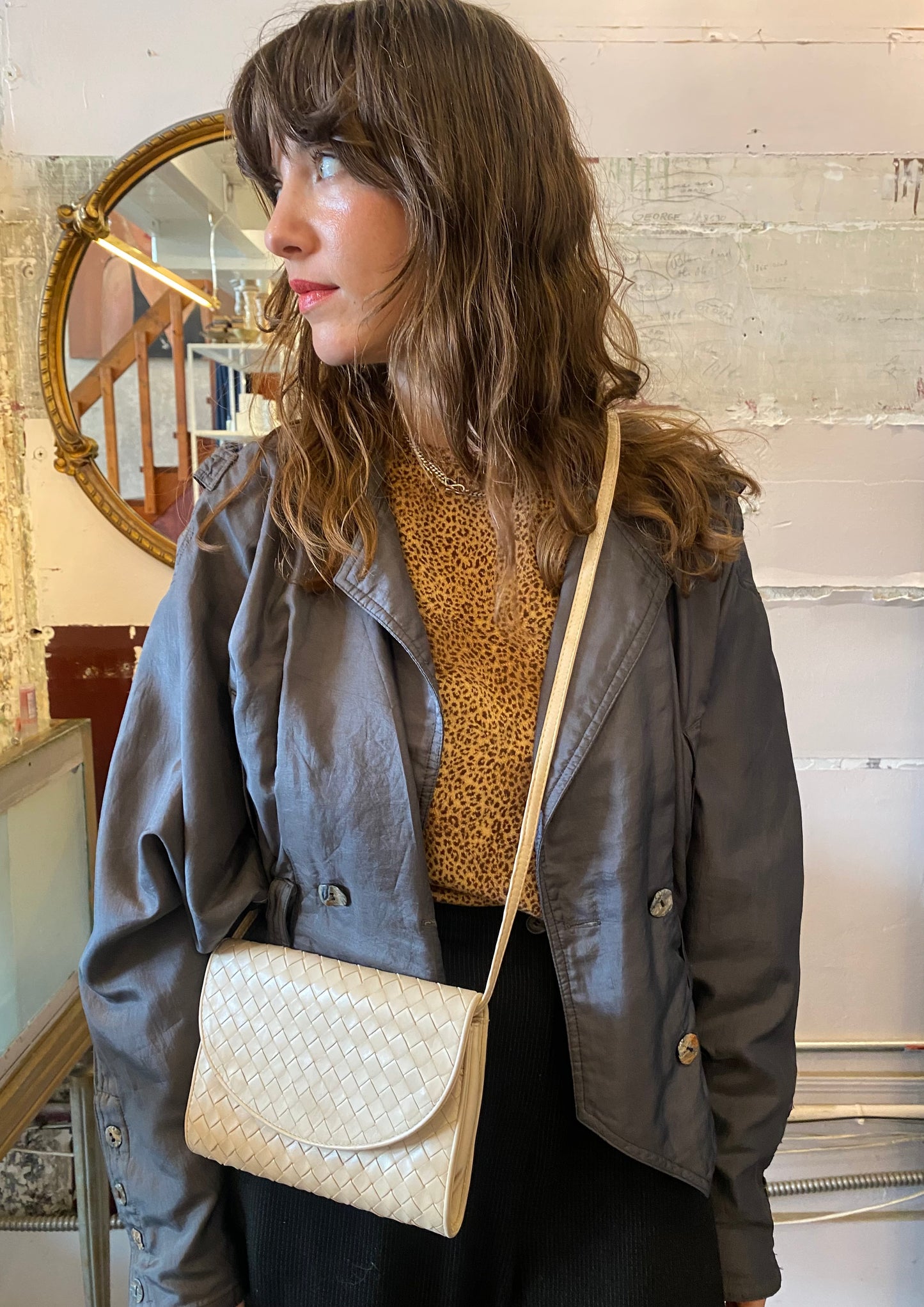 Bottega Veneta Small Cream Cream Crossbody Bag