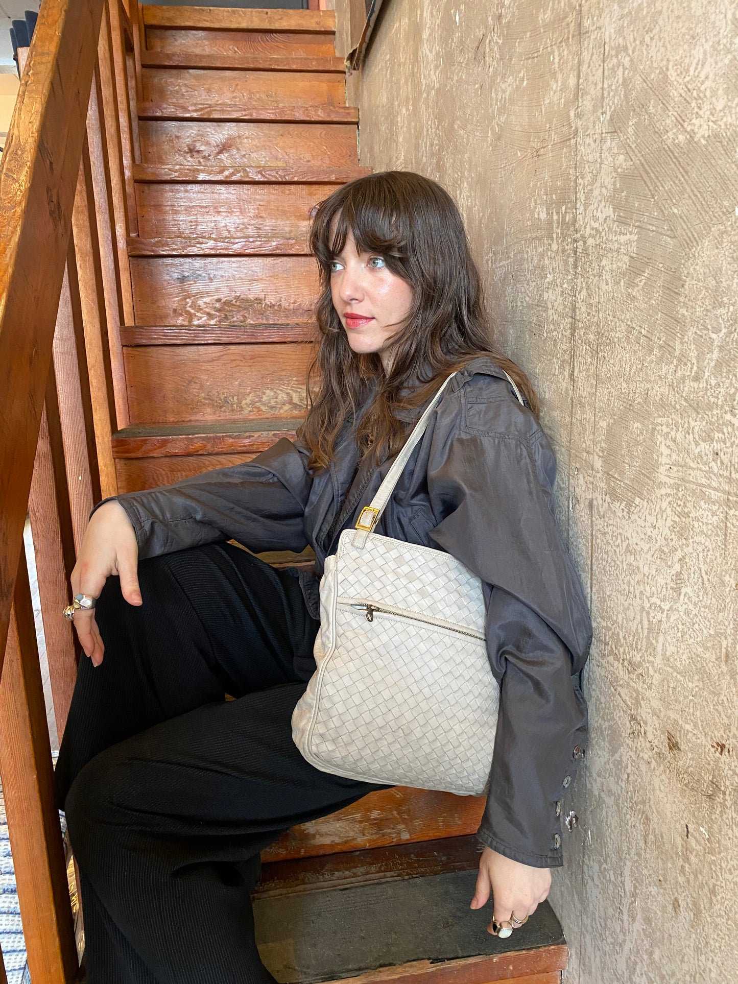 Bottega Veneta Large Cream Shoulder Bag