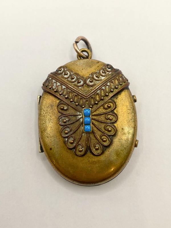 Victorian 10K Gold & Turquoise Locket