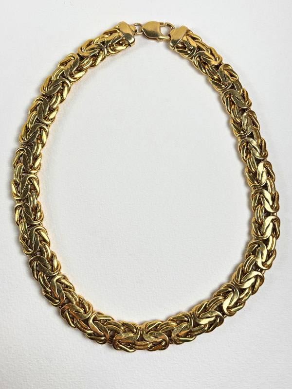 14K Gold Byzantine Necklace