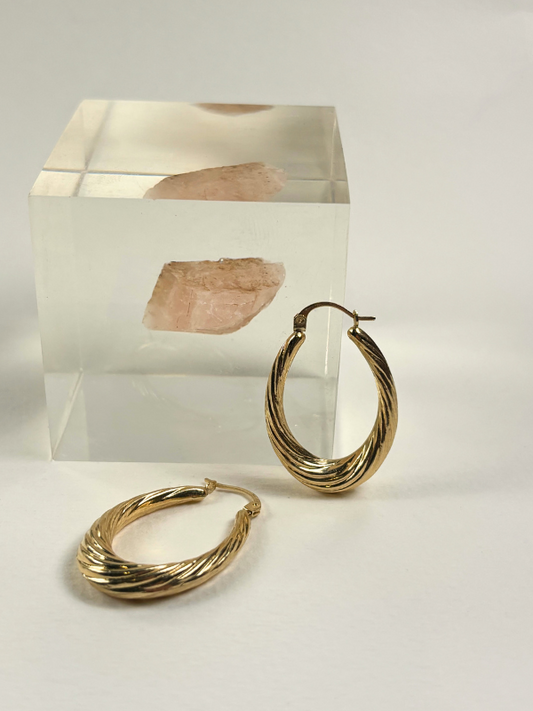 14K Teardrop Hoops