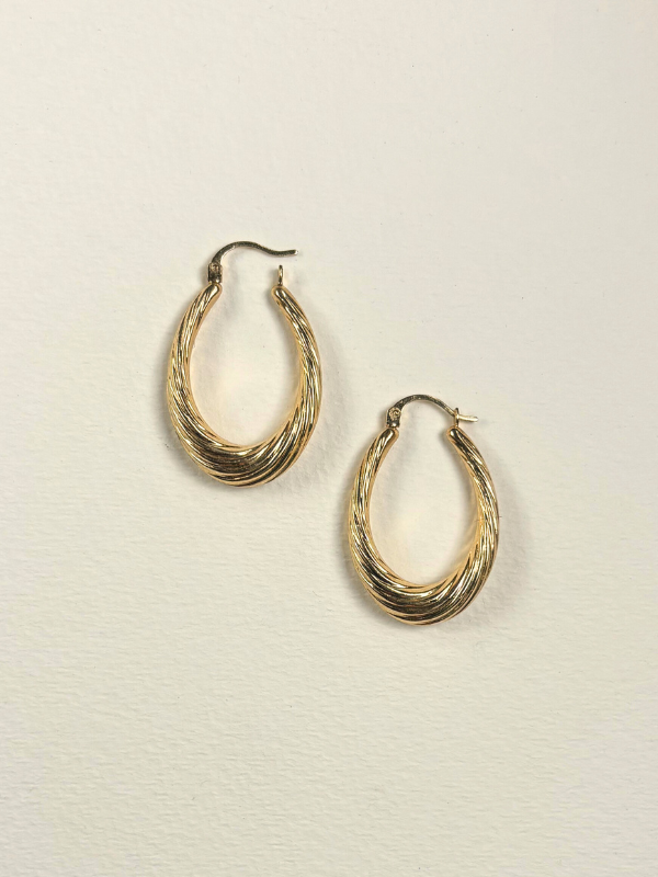 14K Teardrop Hoops