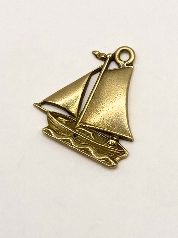 14K Gold Sailboat Charm