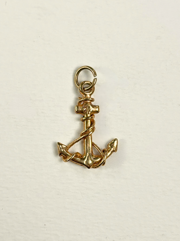 14K Gold Anchor Charm