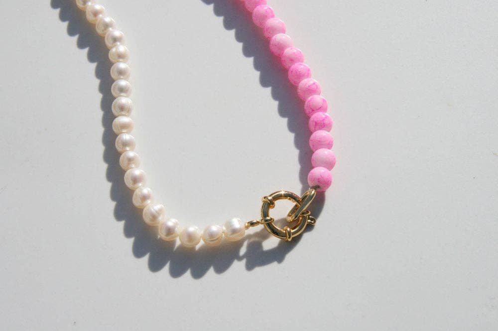 Halfsie - Pink Marble + Pearl