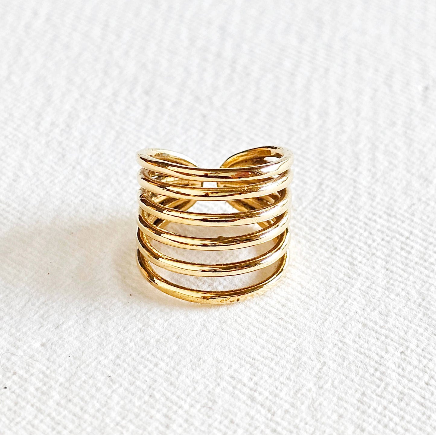 Handmade Brass Layered Ring
