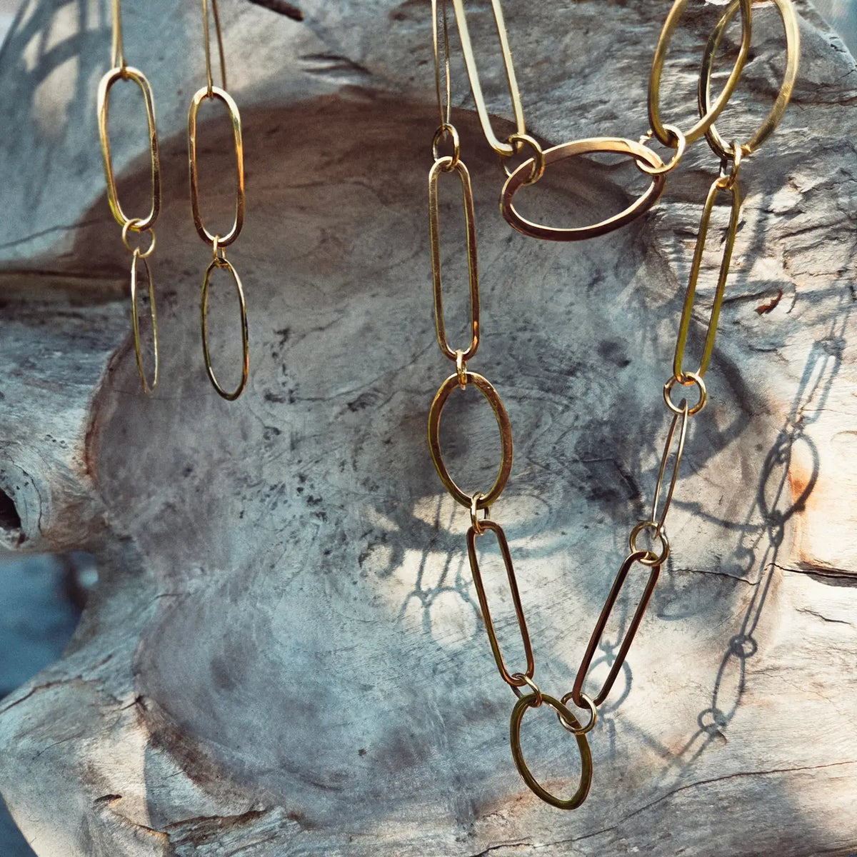 Brass Hoop Small Light Oval Earrings Handmade