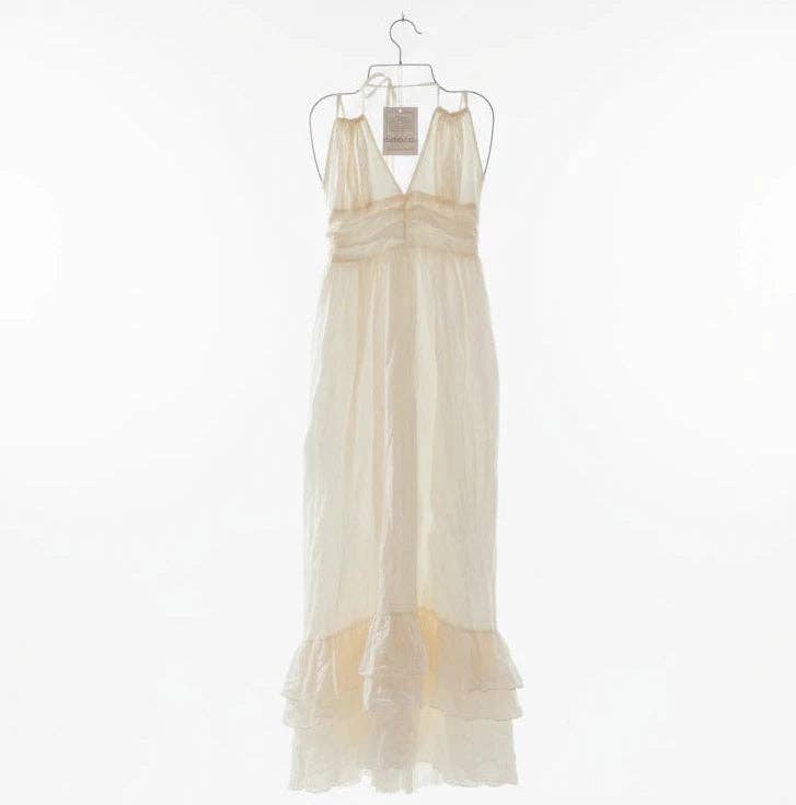 Muslin Cotton Maxi Empire Waist Dress