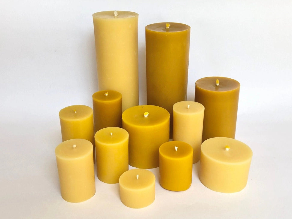 100% Beeswax Block Pillar Candle
