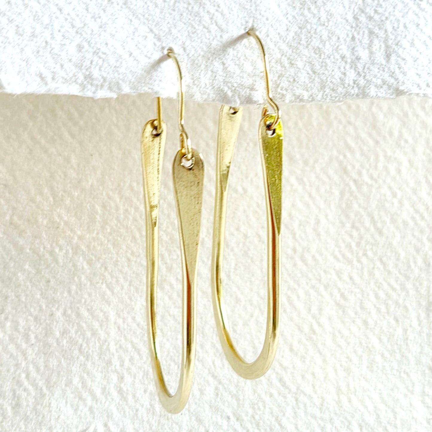 Brass Oval Hoop Earrings