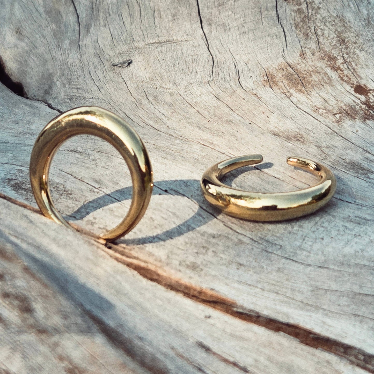 Brass dome arch open band ring stacking ring