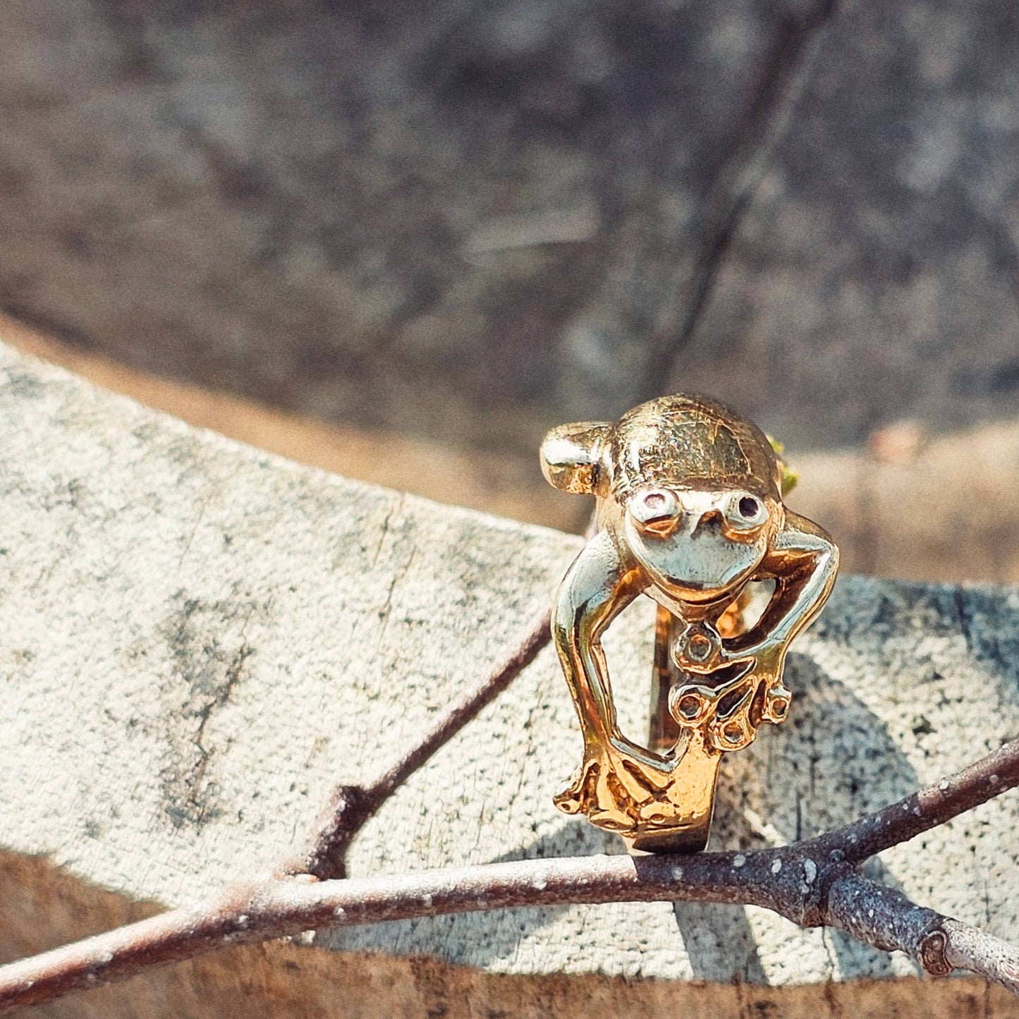 Brass Adjustable Frog Ring