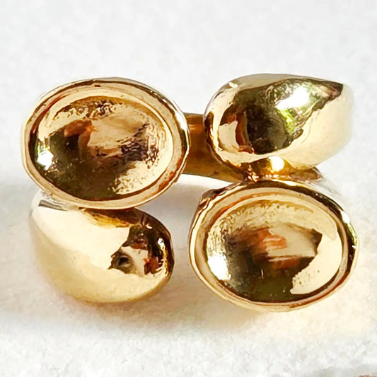 Brass Irregular Orb Ring Molten Cluster Handmade