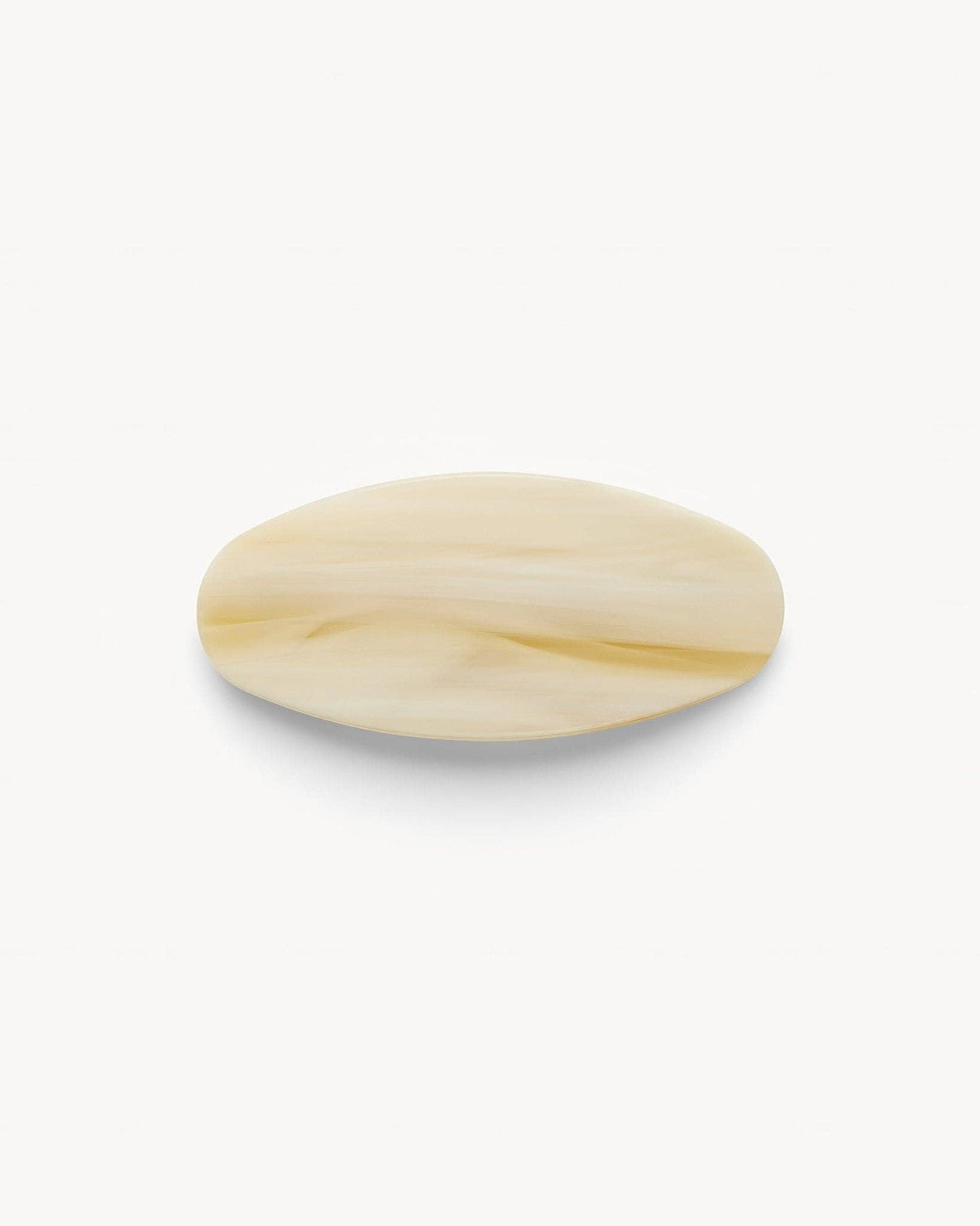 Jumbo Oval Barrette in Alabaster
