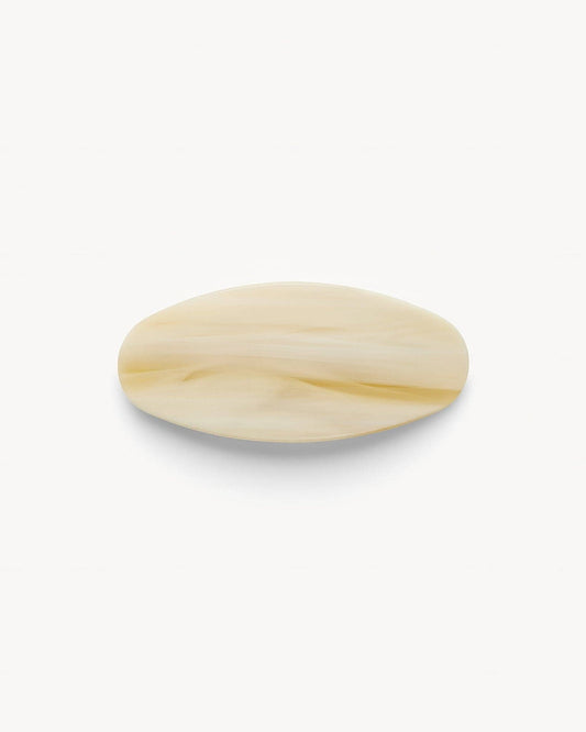Jumbo Oval Barrette in Alabaster