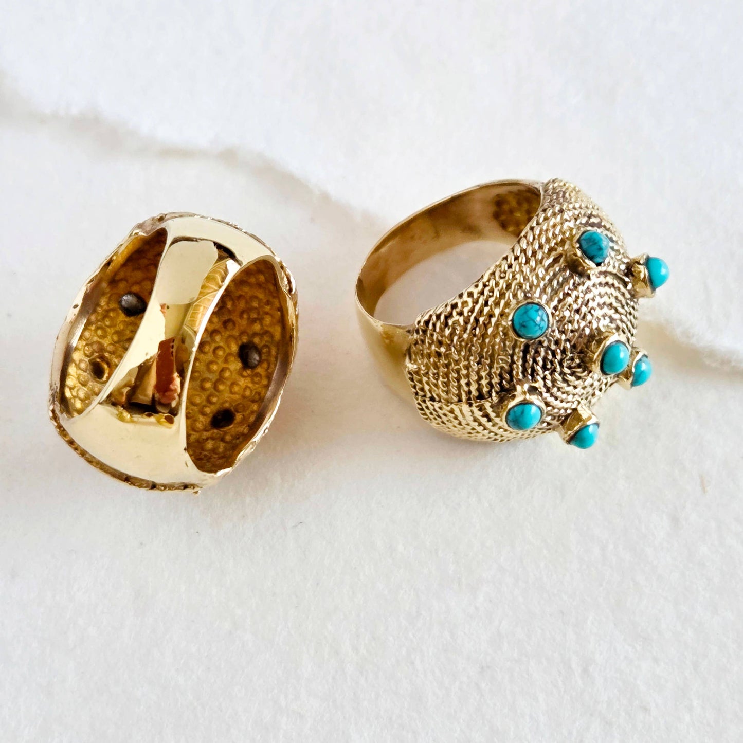 Handcrafted brass gemstone ring