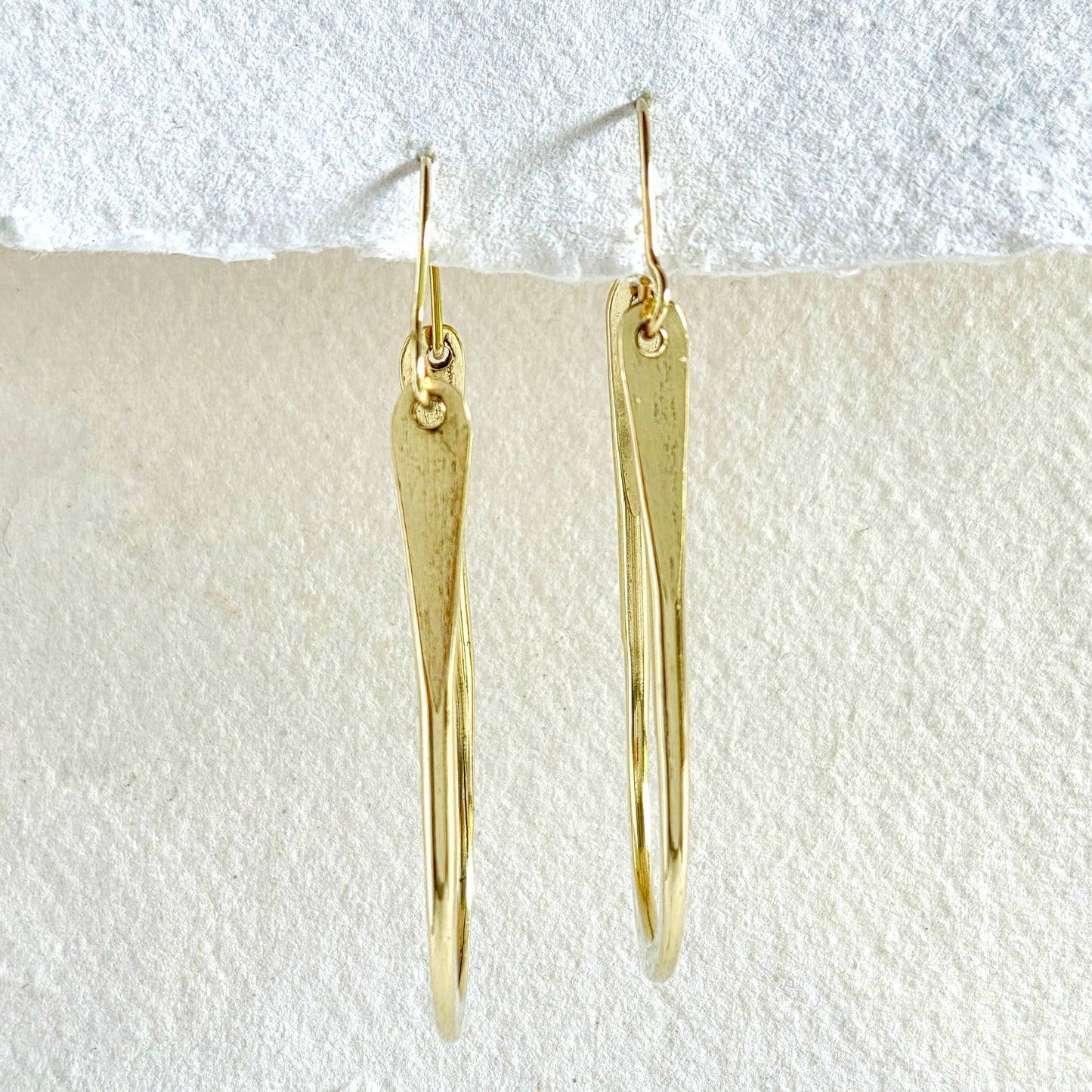 Brass Oval Hoop Earrings