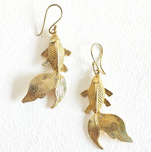 Brass Koi Handmade Earrings