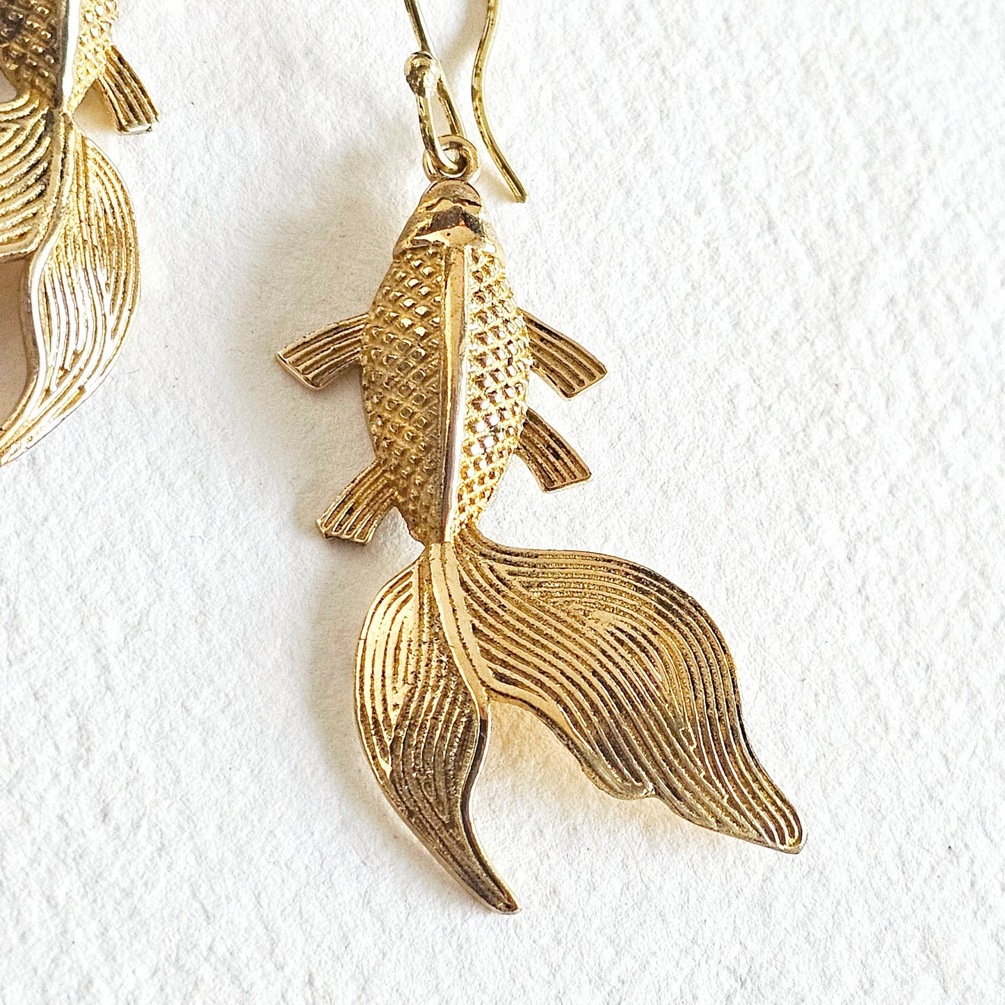 Brass Koi Handmade Earrings