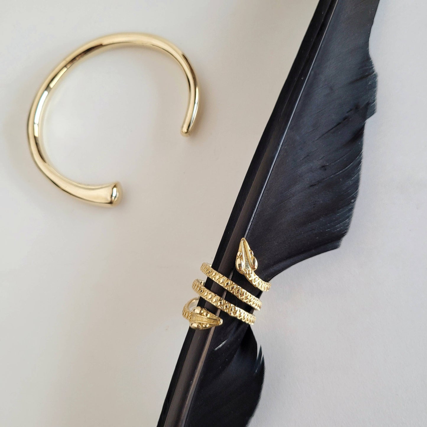 Brass snake serpent animal spiral ring