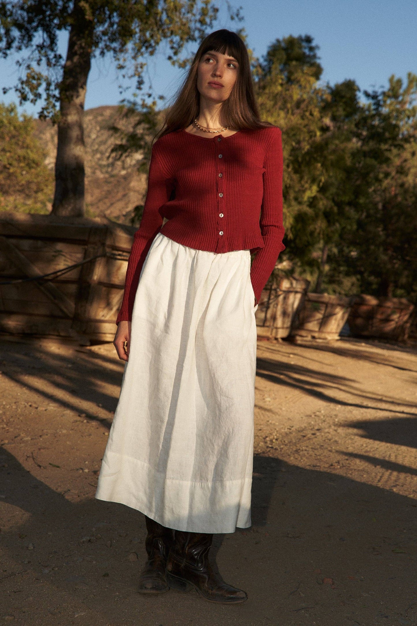 Washed Linen Skirt