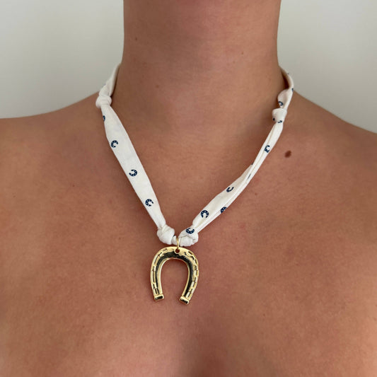 Blue Luck Fabric Necklace