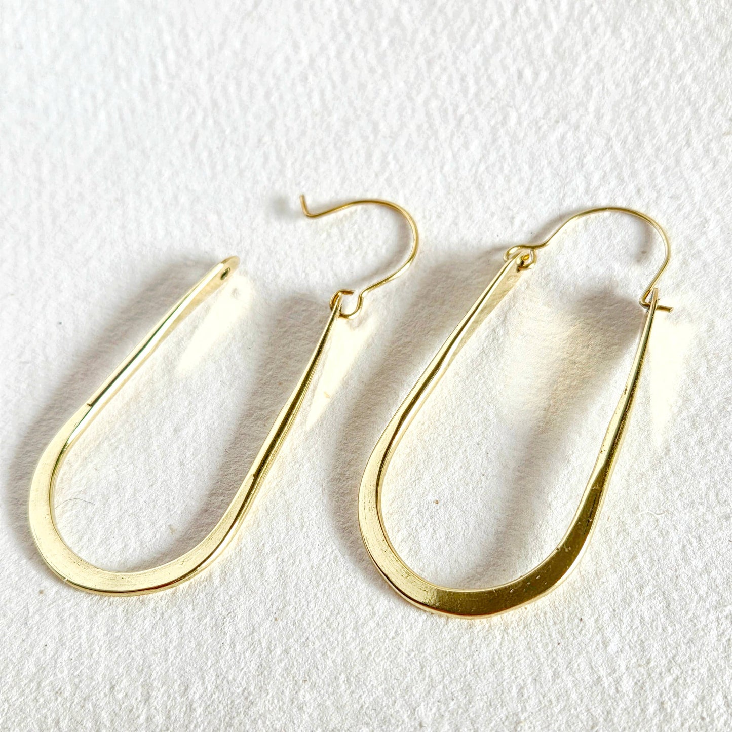 Brass Oval Hoop Earrings