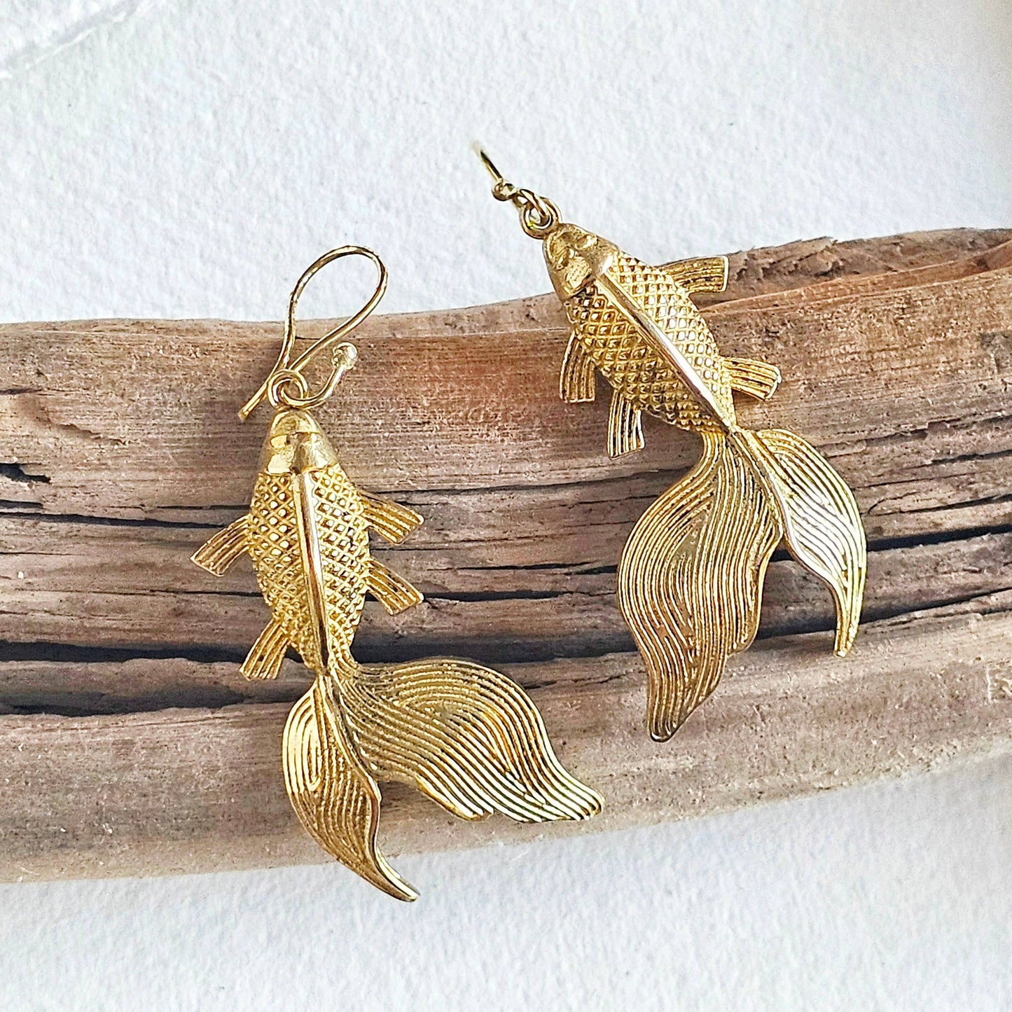 Brass Koi Handmade Earrings