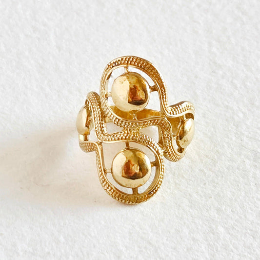 Solid Brass Baroque Ring
