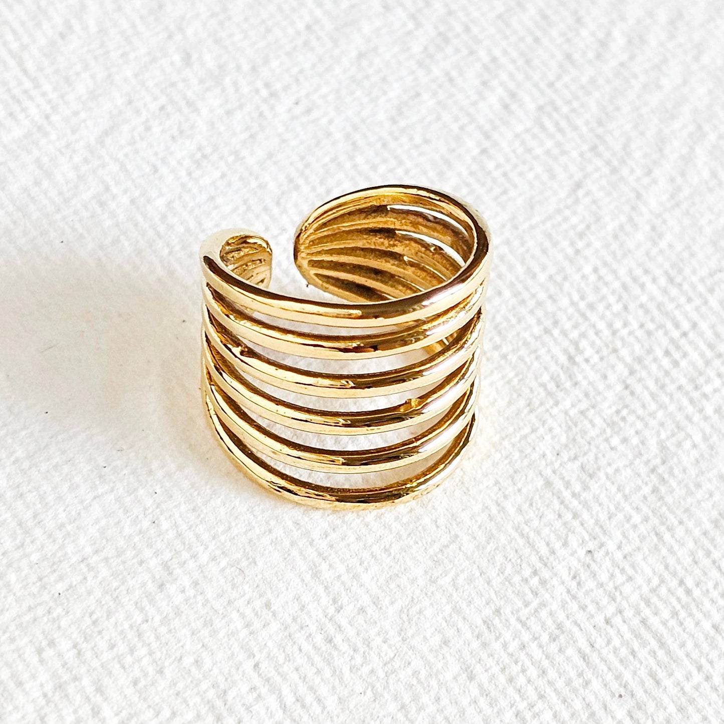 Handmade Brass Layered Ring