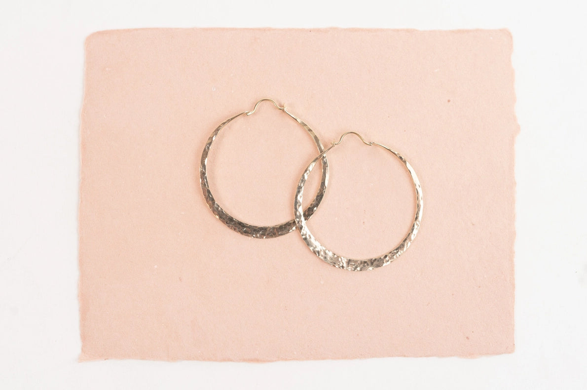 Hammered Gold Filled Hoops