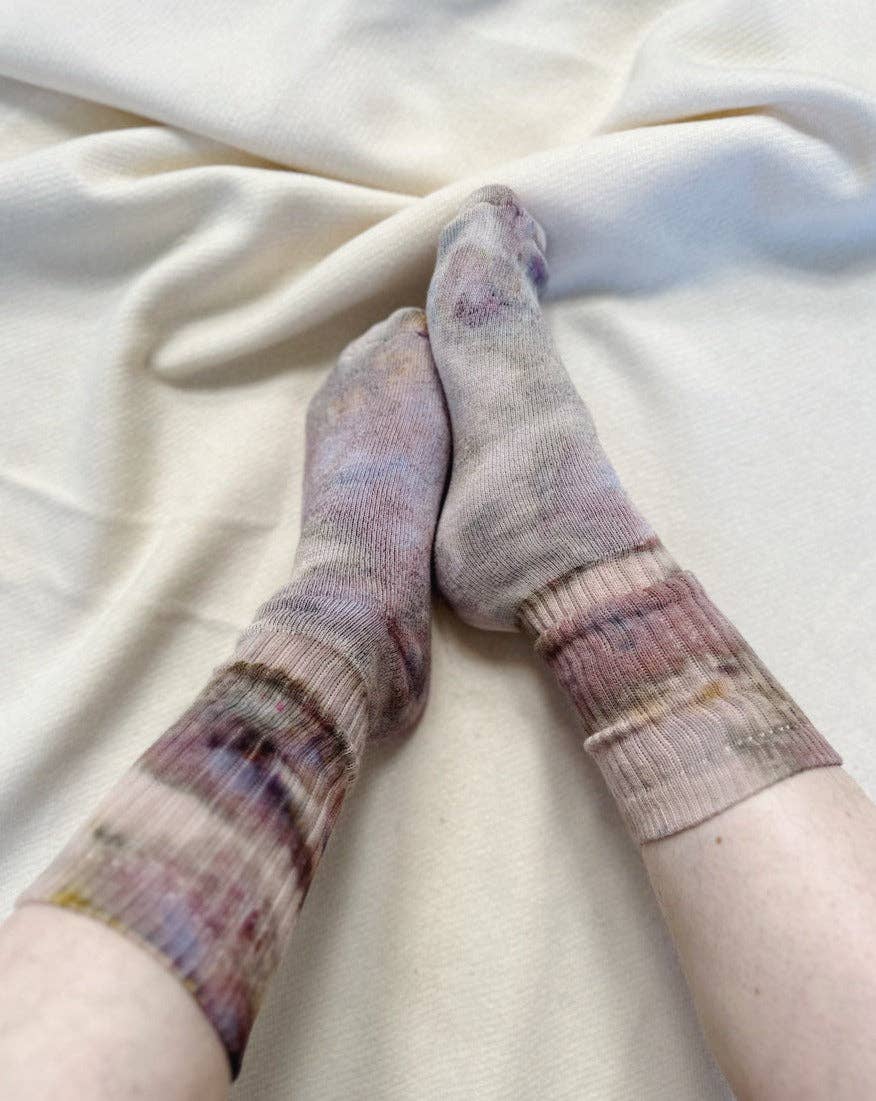 Hand Dyed Organic Cotton Crew Socks in 12 colors