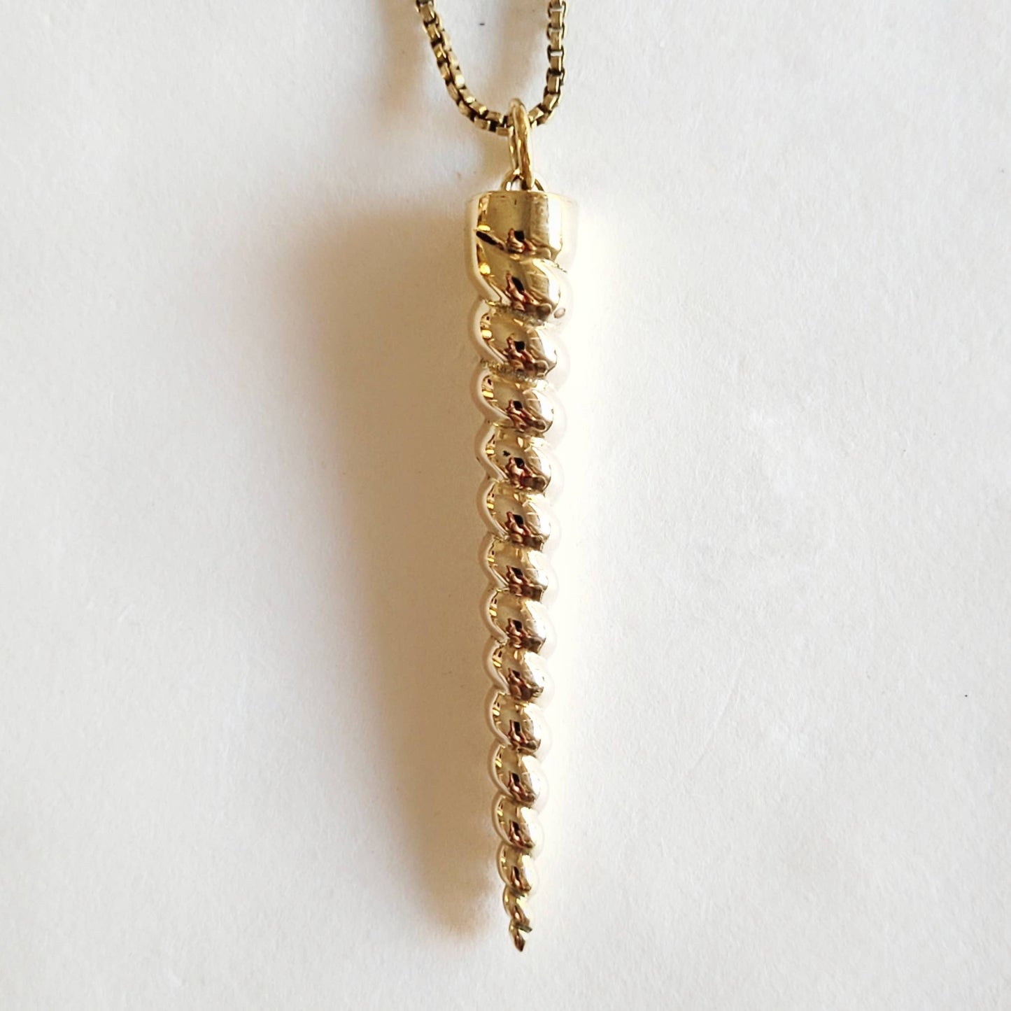 Unicorn Horn Twist Pendant Chain Necklace