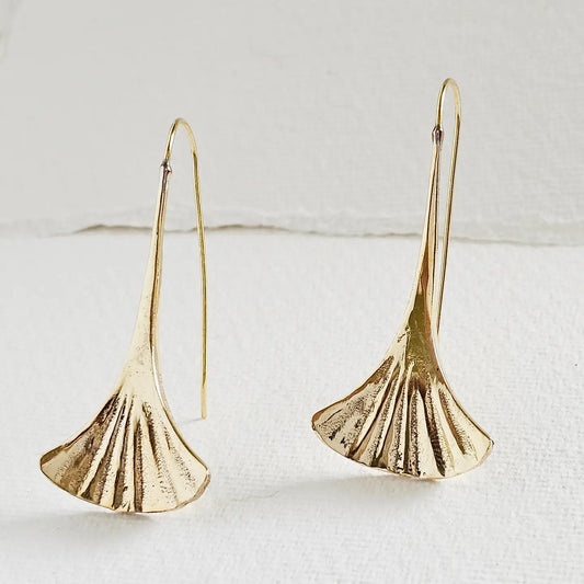 Brass Drop Flair Earrings