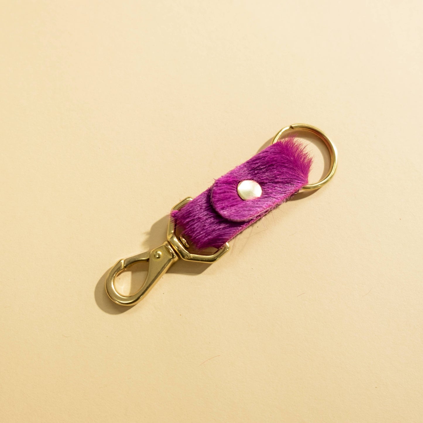 Keychain - Fuchsia Hair on Hide